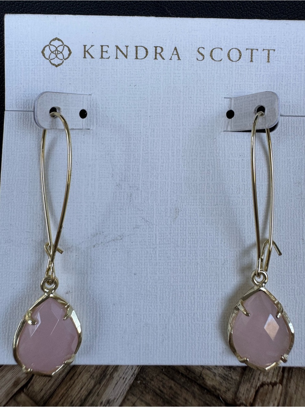 Kendra Scott Dee Gold & Pink Rose Quartz Earrings